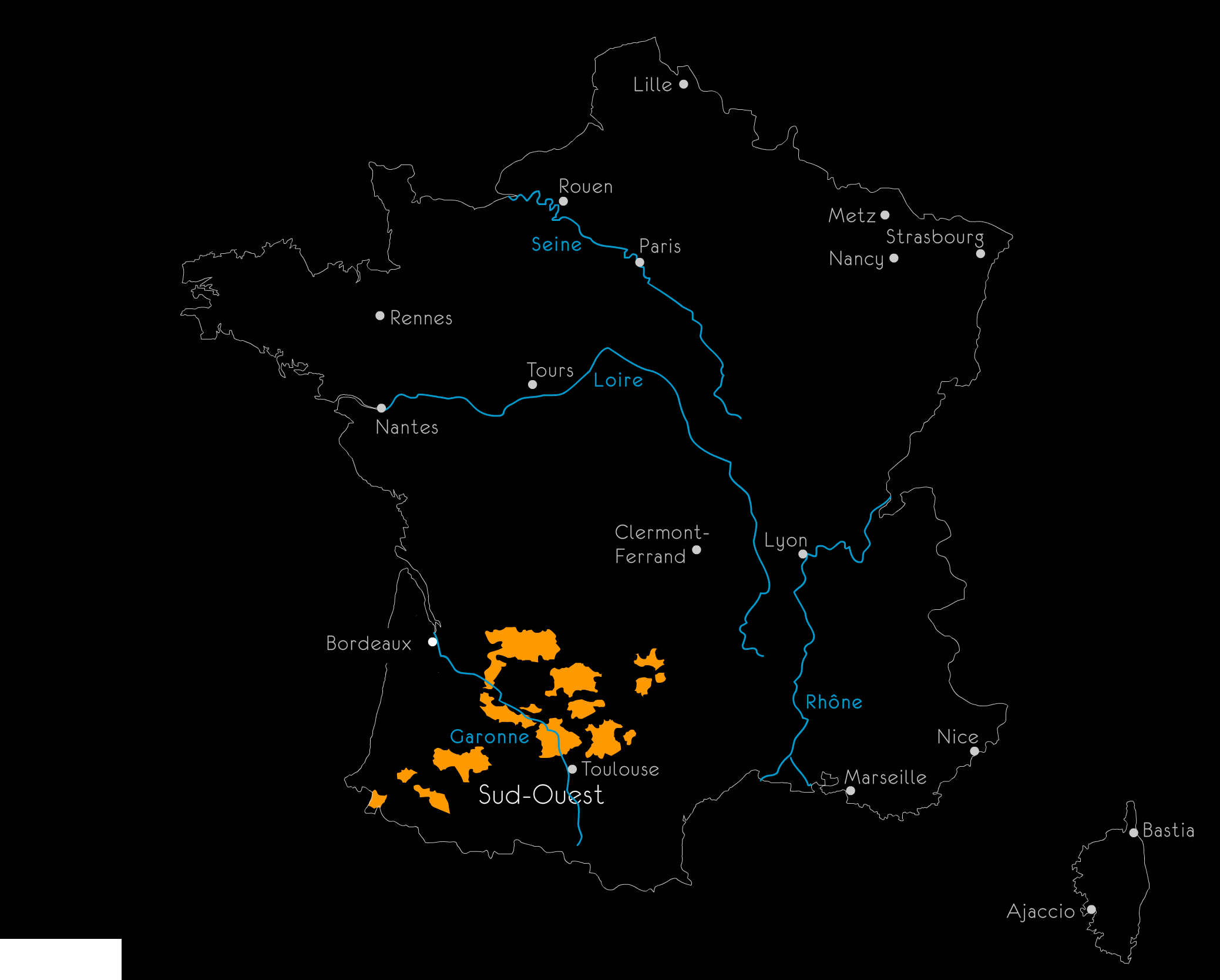 Carte Sud-Ouest